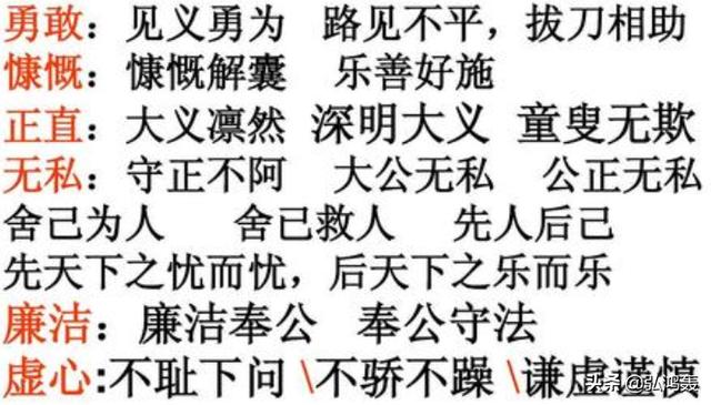 含有人物品质的成语（含有人物品质的词）